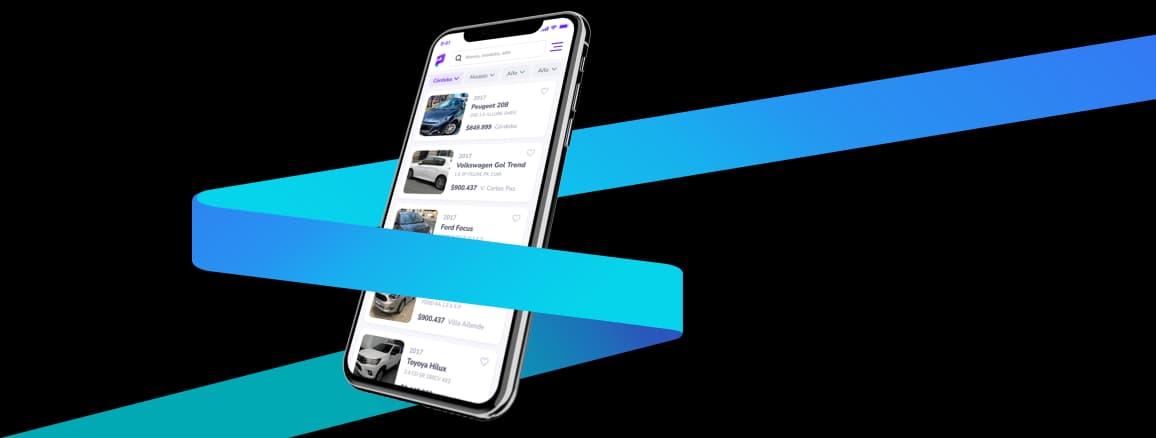Celular mostrando la aplicación de prendo